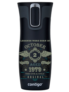 Contigo West Loop 2.0 thermal mug with your date of birth - black