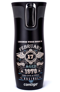 Contigo West Loop 2.0 thermal mug with your date of birth - black