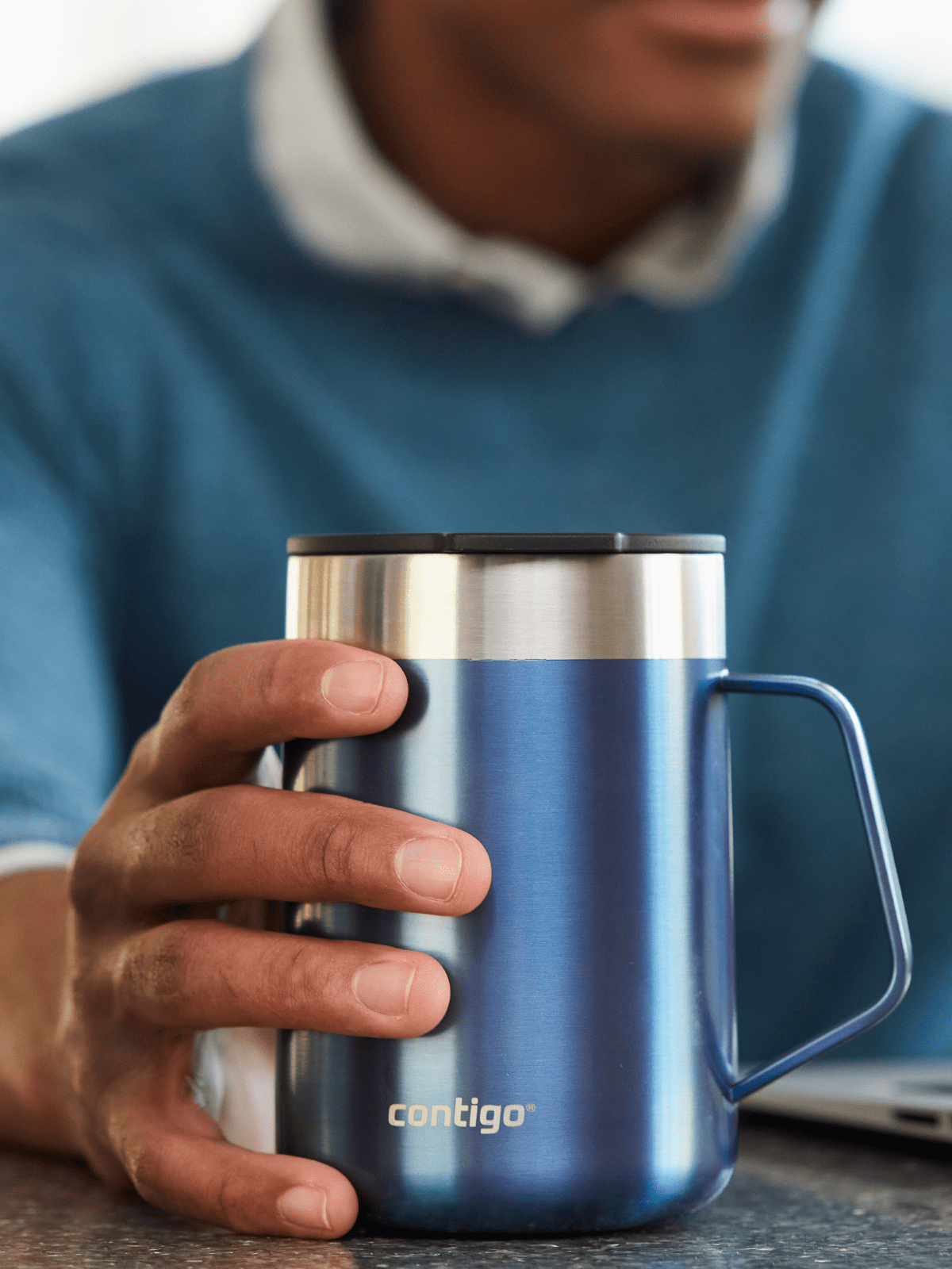 Contigo® Streeterville Desk Mug 420 ml thermo cup - Blue - Promoluks