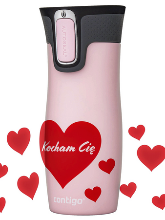 Thermal Mug Contigo West Loop 470 ml - Millenial pink - Hearts