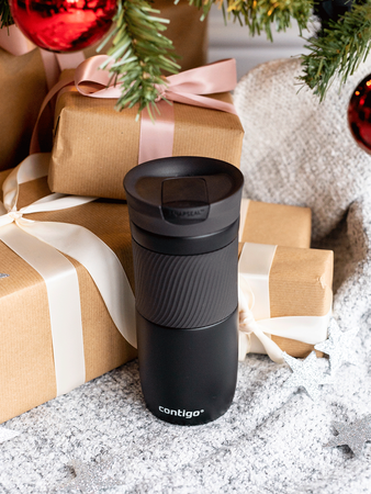 Thermal mug Contigo Byron 470ml  with custom inscription - engraved - Matte Black