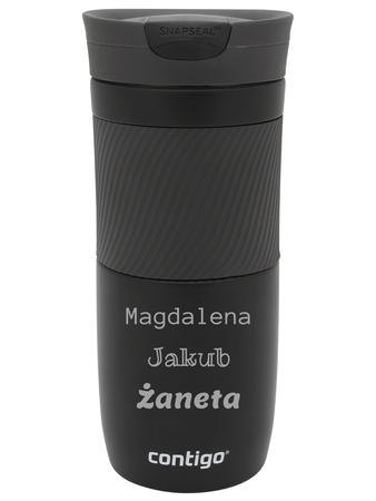 Thermal mug Contigo Contigo Byron 470ml  with custom inscription-engraved - Matte Black