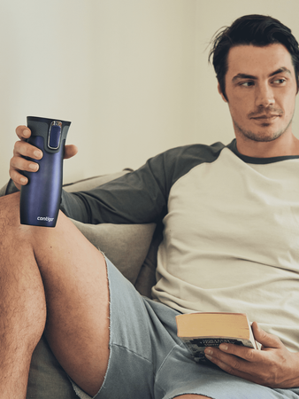 Thermal mug Contigo West Loop 2.0 with custom inscription- engraved -  Navy blue