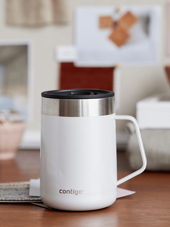 Contigo Streeterville thermal mug with ear with custom inscription -  engraving - White