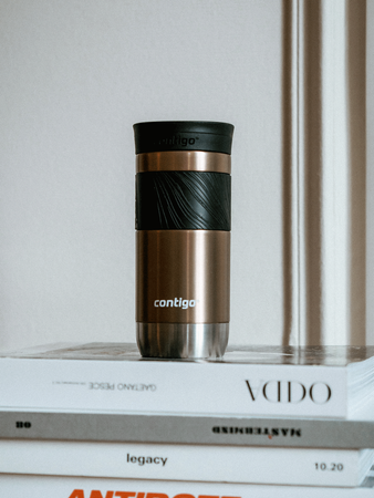 ontigo Byron 2.0 470ml thermal mug set - Gold + Blue Matte