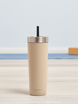 Thermal mug with straw Luxe Tumbler 720 ml - Brown Sugar