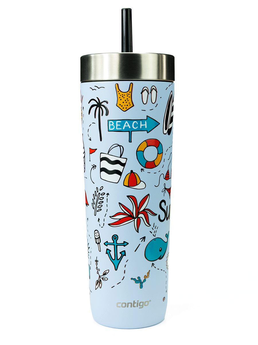 Kubek termiczny ze słomką Contigo Luxe Tumbler 720ml - Summer - Periwinkle