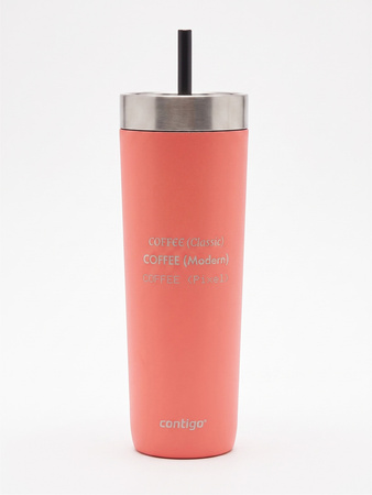 Kubek termiczny ze słomką Luxe Tumbler 720ml z grawerem - Coral