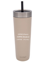 Kubek termiczny ze słomką Luxe Tumbler 720ml z grawerem - Brown Sugar