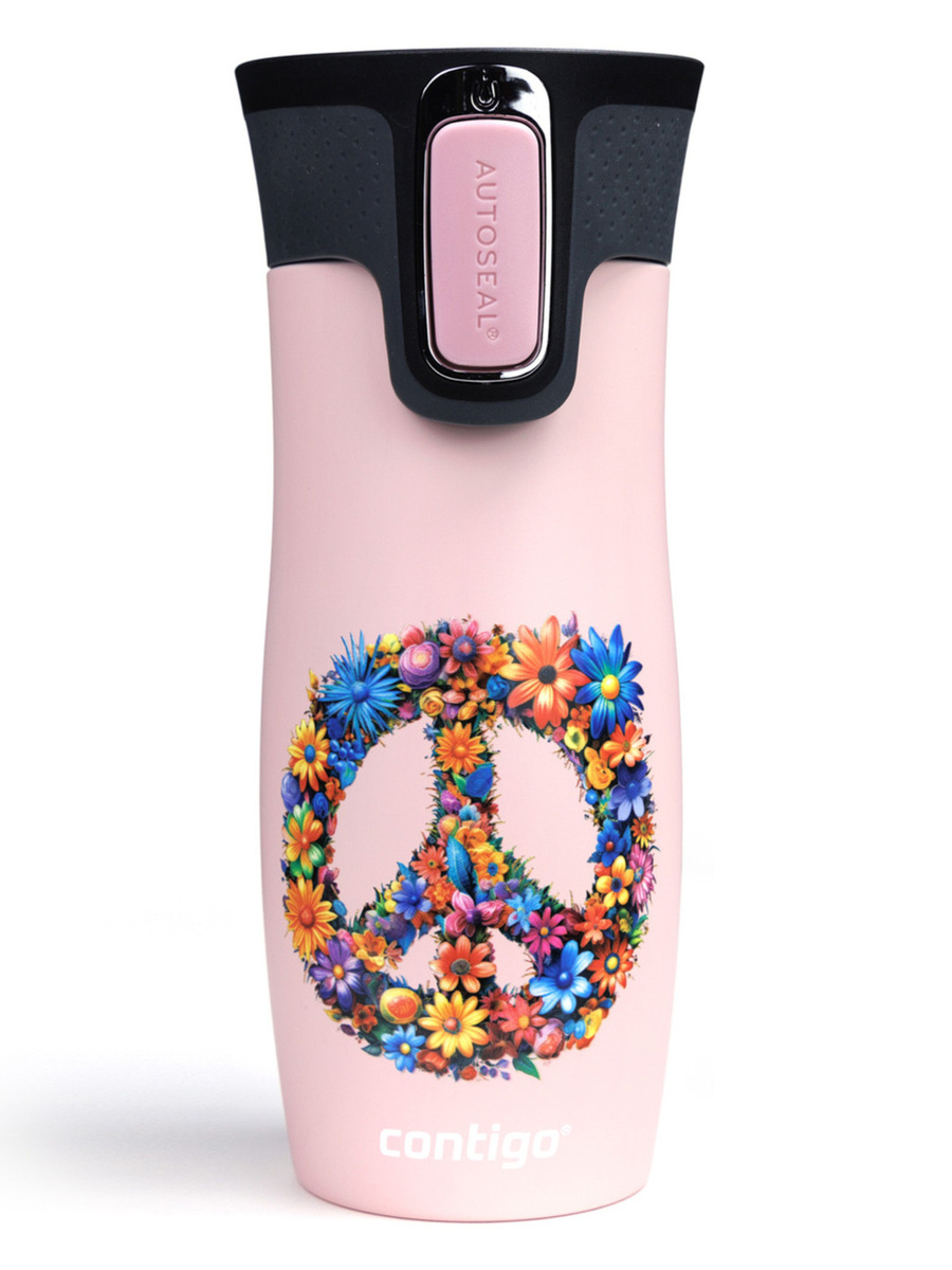 Kubek termiczny Contigo West Loop 2.0 470ml - Peace - Różowy Mat