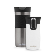 Zestaw kubków termicznych Contigo Byron 470 ml Gunmetal + West Loop Mini 300 ml – biały metalik