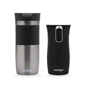Zestaw kubków termicznych Contigo Byron 470 ml Gunmetal + West Loop Mini 300 ml – czarny metalik