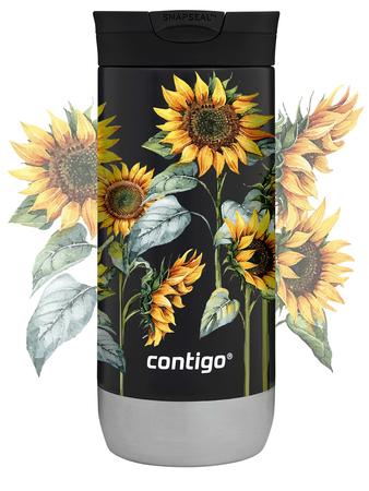 Contigo Huron 2.0 470ml thermal coffee mug - Sunflowers - Black