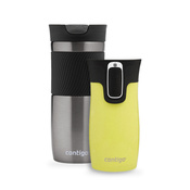 Zestaw kubków termicznych Contigo Byron 470 ml Gunmetal + West Loop Mini 300 ml żółty metalik