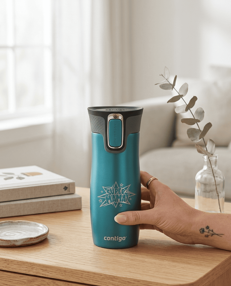 Kubek termiczny Contigo West Loop 2.0 470ml - Super Mama - Biscay Bay