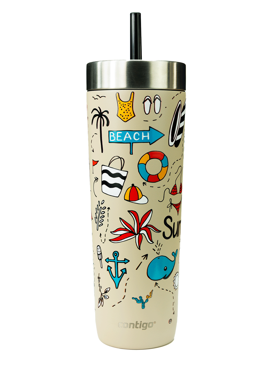 Kubek termiczny ze słomką Contigo Luxe Tumbler 720ml - Summer - Brown Sugar
