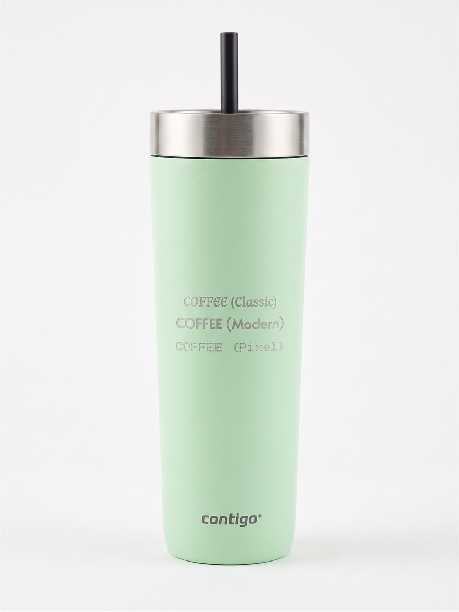 Kubek termiczny ze słomką Luxe Tumbler 720ml z grawerem - Cucumber
