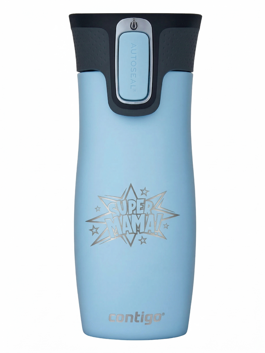 Kubek termiczny Contigo West Loop 2.0 470ml - Super Mama - Błękitny Mat