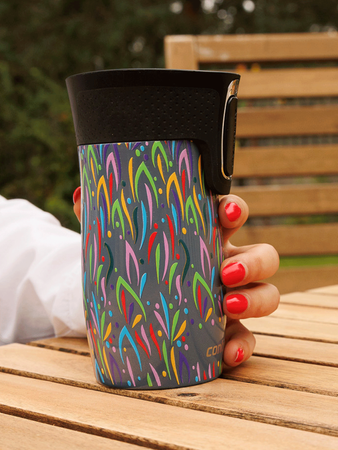 Kubek termiczny Contigo West Loop Mini 300ml - Floresy - Niebieski Metalik