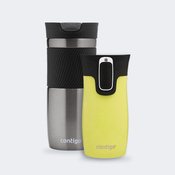 Zestaw kubków termicznych Contigo Byron 470 ml Gunmetal + West Loop Mini 300 ml żółty metalik