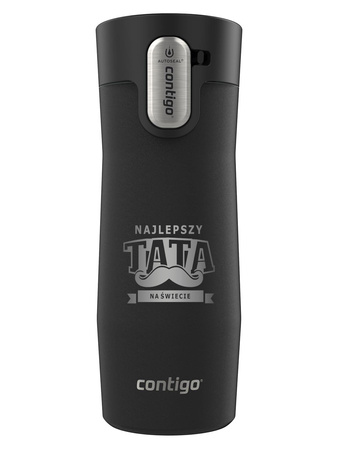 Kubek termiczny Contigo West Loop 3.0 470ml - Najlepszy Tata - Czarny Mat