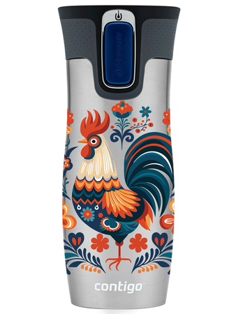 Contigo West Loop 2.0 thermal mug 470ml - Rooster - Steel 