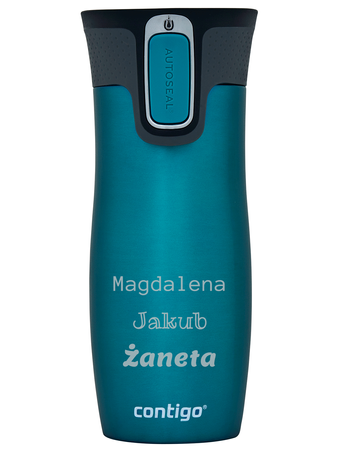 Kubek termiczny z grawerem Contigo West Loop 2.0 470 ml - Turkusowy