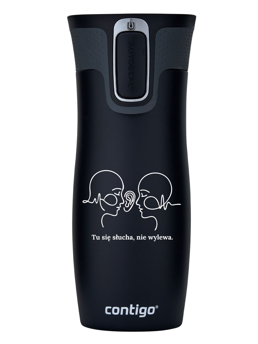 Kubek termiczny dla Psycholożki/Psychologa - Contigo West Loop 2.0 470 ml - czarny