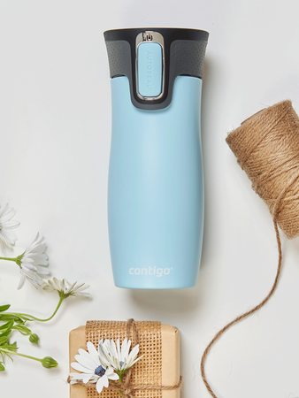 Kubek termiczny Contigo West Loop 2.0 470ml - Święty spokój - Błękitny Mat