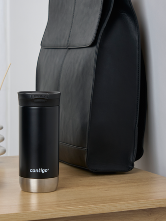 Kubek termiczny na kawę Contigo Huron 2.0 470ml - Słoneczniki - Czarny