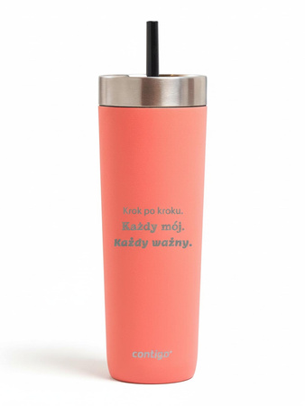 Kubek termiczny ze słomką Luxe Tumbler 720ml z grawerem - Coral