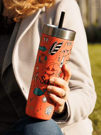 Kubek termiczny ze słomką Contigo Luxe Tumbler 720ml - Summer - Coral