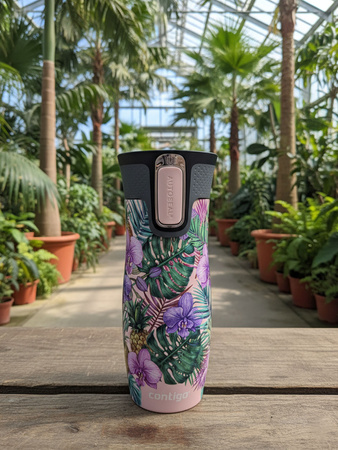 Kubek termiczny Contigo West Loop 2.0 470ml - Monstera - Różowy Mat