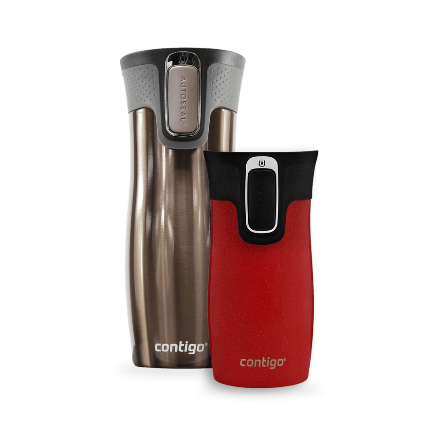 Zestaw kubków termicznych Contigo West Loop 2.0 Latte 470 ml + West Loop Mini Czerwony 300 ml