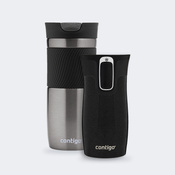 Zestaw kubków termicznych Contigo Byron 470 ml Gunmetal + West Loop Mini 300 ml – czarny metalik