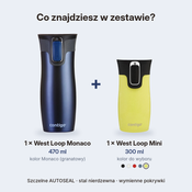 Zestaw Contigo West Loop Monaco 470 ml + West Loop Mini 300 ml – żółty metalik