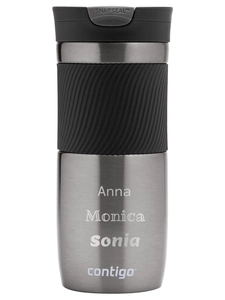 Thermal mug Contigo Byron 470ml with custom inscription - engraved - Gunmetal