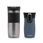 Zestaw kubków termicznych Contigo Byron 470 ml Gunmetal + West Loop Mini 300 ml niebieski metalik