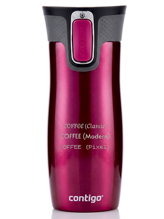 Kubek termiczny  z grawerem Contigo West Loop 2.0 470 ml - Malinowy