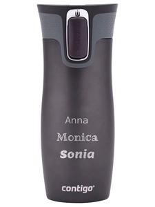 Thermal mug Contigo West Loop 2.0 with custom inscription - engraved - Gunmetal