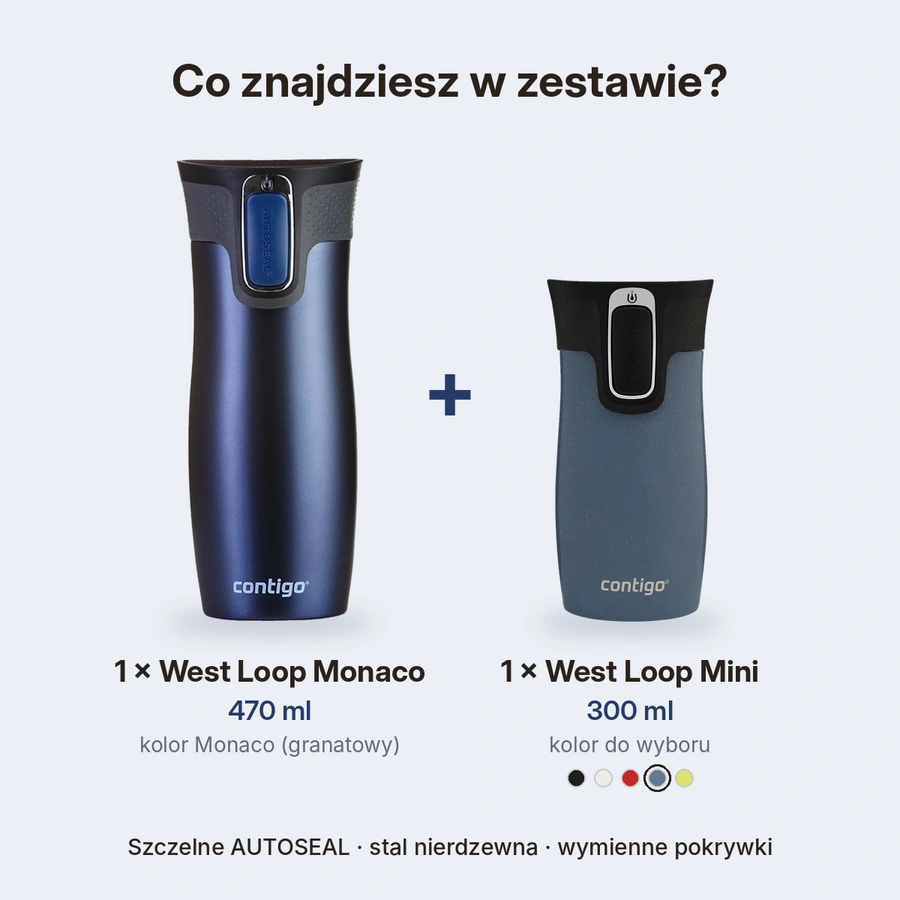 Zawartość zestawu: West Loop Monaco i West Loop Mini niebieski metalik