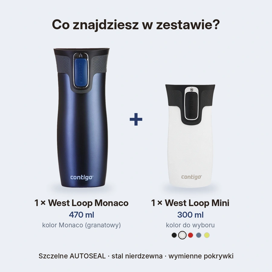 Zawartość zestawu: West Loop Monaco i West Loop Mini biały metalik