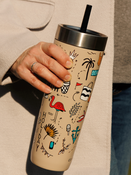 Kubek termiczny ze słomką Contigo Luxe Tumbler 720ml - Summer - Brown Sugar