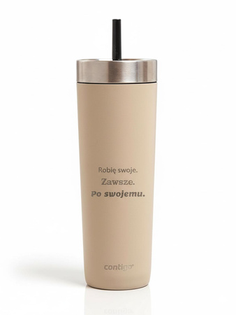 Kubek termiczny ze słomką Luxe Tumbler 720ml z grawerem - Brown Sugar