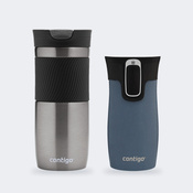 Zestaw kubków termicznych Contigo Byron 470 ml Gunmetal + West Loop Mini 300 ml niebieski metalik