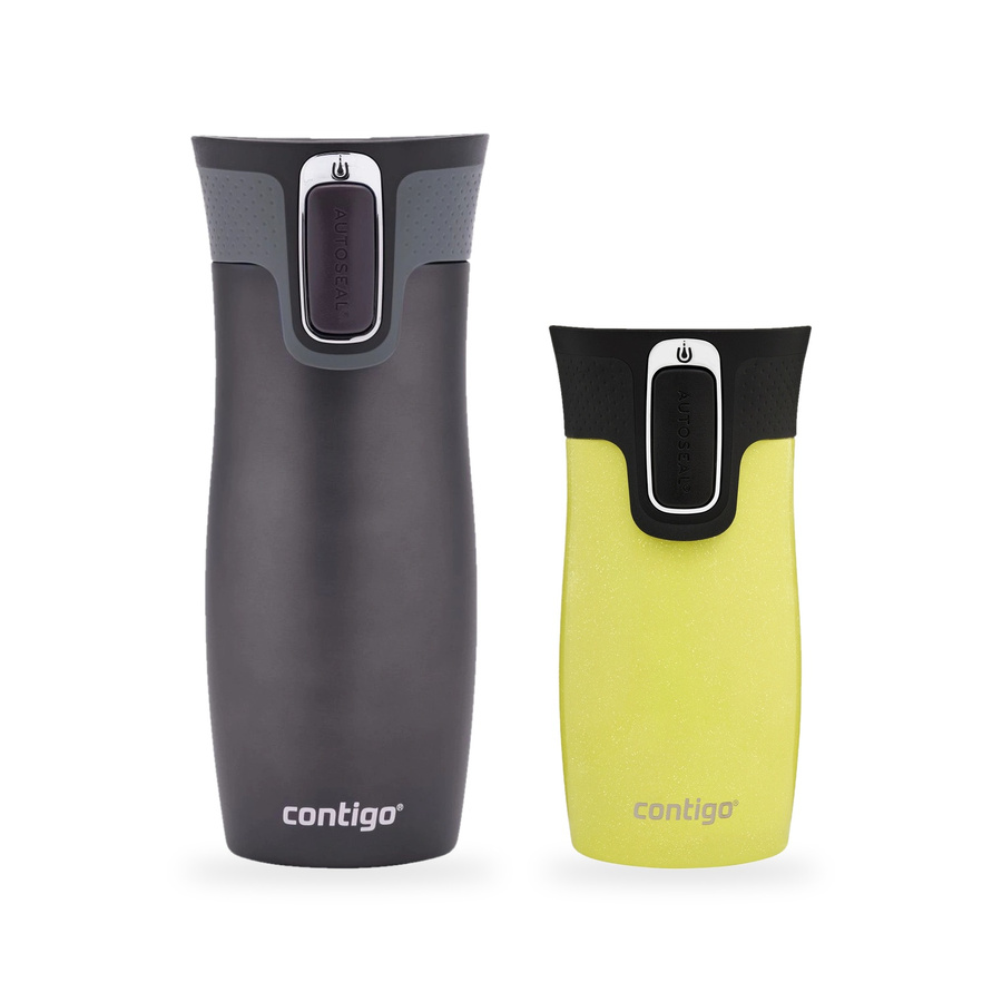 Zestaw Contigo West Loop grafitowy 470 ml + West Loop Mini 300 ml – żółty metalik