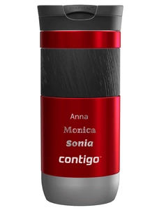 Thermal mug Contigo Byron 2.0 470ml with custom inscription - engraved - Red