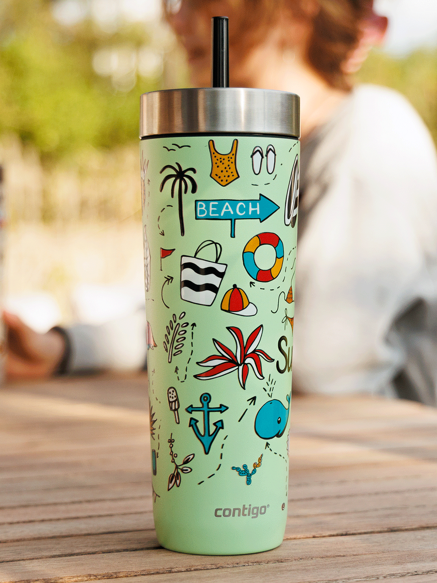 Kubek termiczny ze słomką Contigo Luxe Tumbler 720ml - Summer  - Cucumber