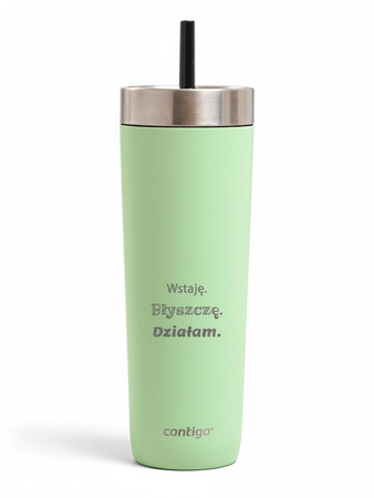 Kubek termiczny ze słomką Luxe Tumbler 720ml z grawerem - Cucumber