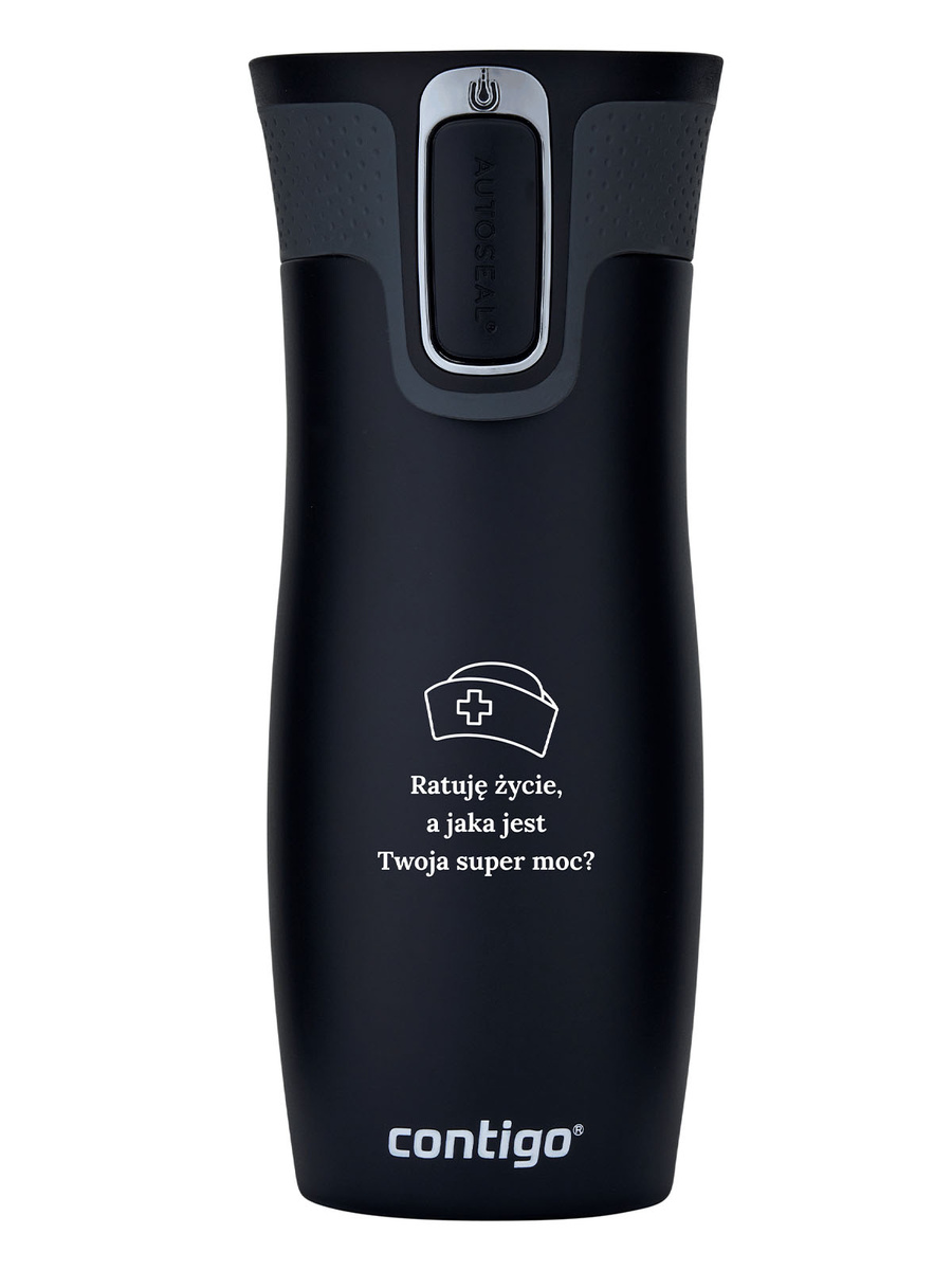 Kubek termiczny dla Pielęgniarki - Contigo West Loop 2.0 470 ml - czarny